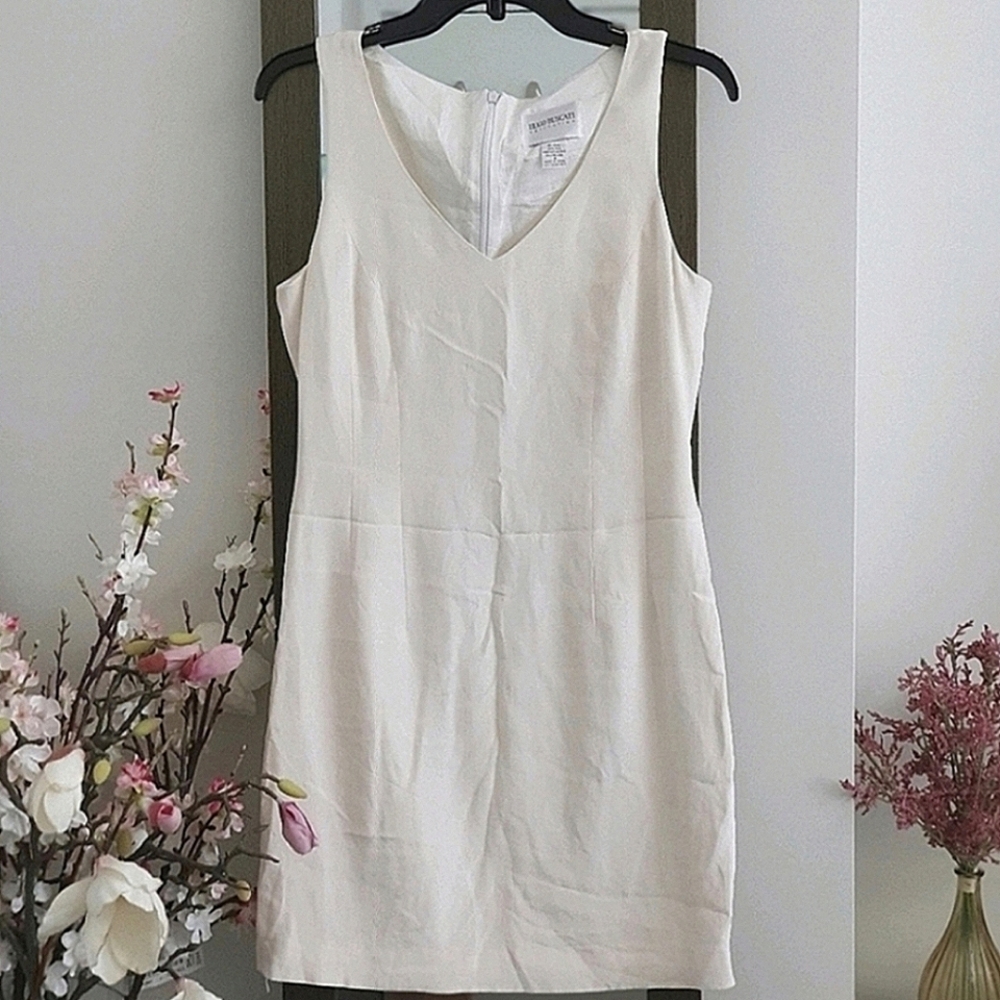 Hugo Buscati Vintage Silk Sleeveless Fitted Sheath Slip Dress